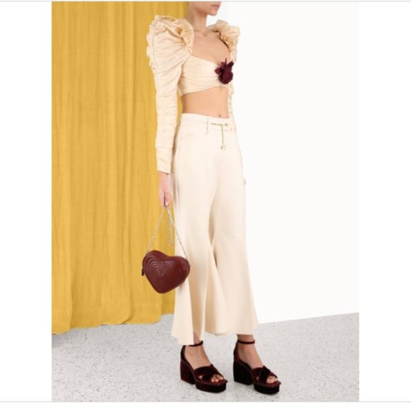 Zimmermann Kaleidoscope Flared Cropped Pants with Belt - Picture 5 of 9